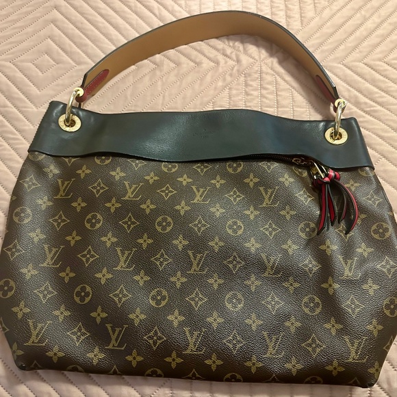 LOUIS VUITTON  Tuileries Monogram Canvas Hobo Bag Black - Picture 1 of 5